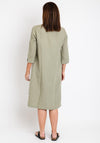 Dolcezza Linen Tunic Shirt Dress, Khaki
