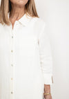 Dolcezza Linen Tunic Shirt Dress, Off White