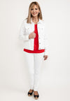 Dolcezza Eyelet Shoulder Denim Jacket, White