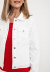 Dolcezza Eyelet Shoulder Denim Jacket, White