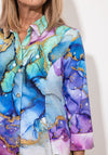 Dolcezza Artistic Print Button Up Shirt, Purple Multi