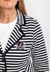 Dolcezza Nautical Stripe Jersey Blazer, Navy & White