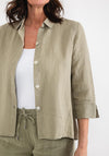 Dolcezza Casual Linen Overshirt, Khaki