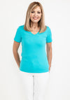 Dolcezza V Neck T-Shirt, Aqua