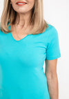 Dolcezza V Neck T-Shirt, Aqua