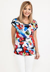 Dolcezza Bold Print Woven Shoulder T-Shirt, Multi