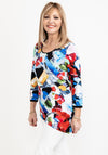 Dolcezza Bold Print Asymmetric Hem Top, Multi