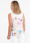 Dolcezza Linen Floral Vest Top, Off White
