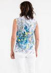Dolcezza Paint Stroke Print Sleeveless Top, Silver Multi