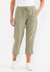 Dolcezza Cropped Casual Trousers, Khaki