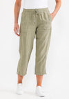 Dolcezza Cropped Casual Trousers, Khaki