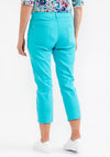 Dolcezza Cropped Cut Out Cuff Jeans, Aqua