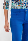 Dolcezza Cropped Cut Out Cuff Jeans, Royal Blue