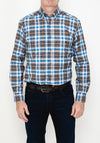 Daniel Grahame Drifters Ivano Check Shirt, Tan & Blue