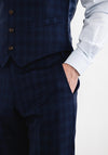 Douglas Romelo Check Trousers, Navy