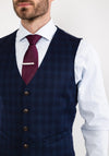 Douglas Romelo Check Waistcoat, Navy