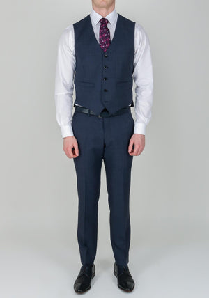 Douglas Windowpane Print Navy Jacket Mix and Match, Regular Fit