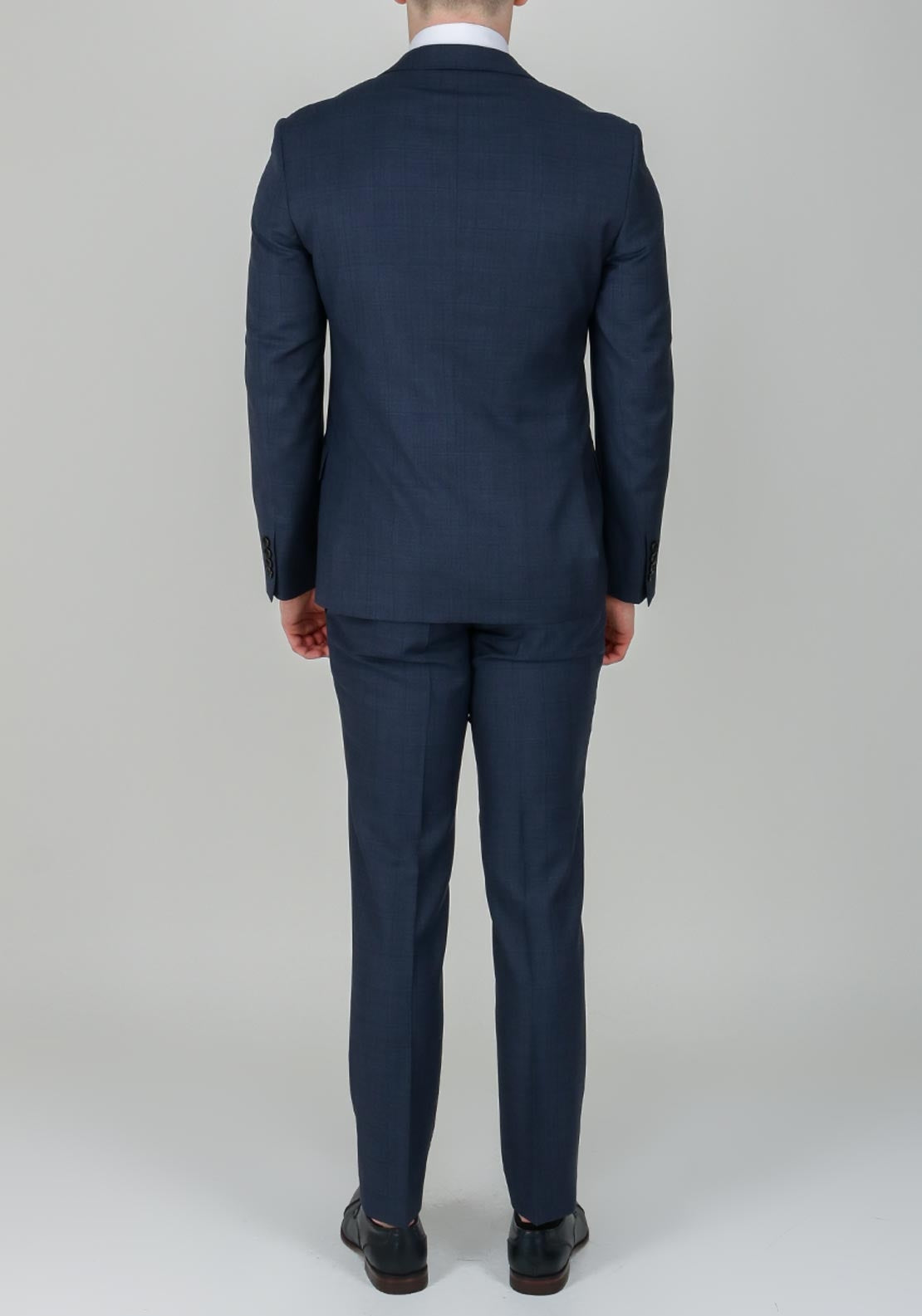Douglas Windowpane Print Navy Jacket Mix and Match, Regular Fit