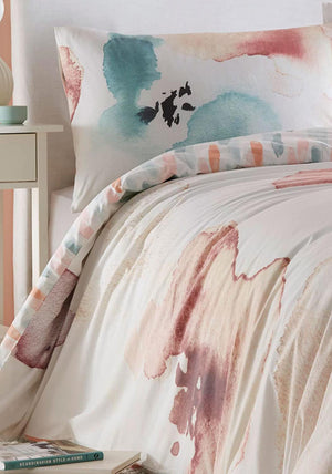 Drift Forward Aquarelle Duvet Set, Pink Multi