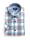 Daniel Grahame Ivano Check Short Sleeve Shirt, Red Multi