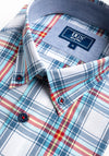 Daniel Grahame Ivano Check Short Sleeve Shirt, Red Multi