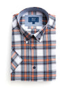 Daniel Grahame Ivano Check Short Sleeve Shirt, Orange Multi