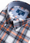 Daniel Grahame Ivano Check Short Sleeve Shirt, Orange Multi