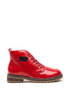 Zanni & Co Faux Patent Lace Up Boots, Red