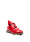 Zanni & Co Faux Patent Lace Up Boots, Red