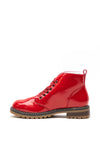 Zanni & Co Faux Patent Lace Up Boots, Red