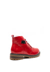 Zanni & Co Faux Patent Lace Up Boots, Red