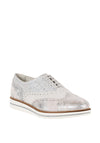Dubarry Womens Hattie Leather Shimmer Brogues, Silver