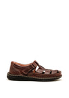 Dubarry Mens Barta Velcro Leather Sandals, Chestnut