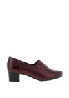 Dubarry Womens Jazzy Leather Block Heel Shoes, Burgundy