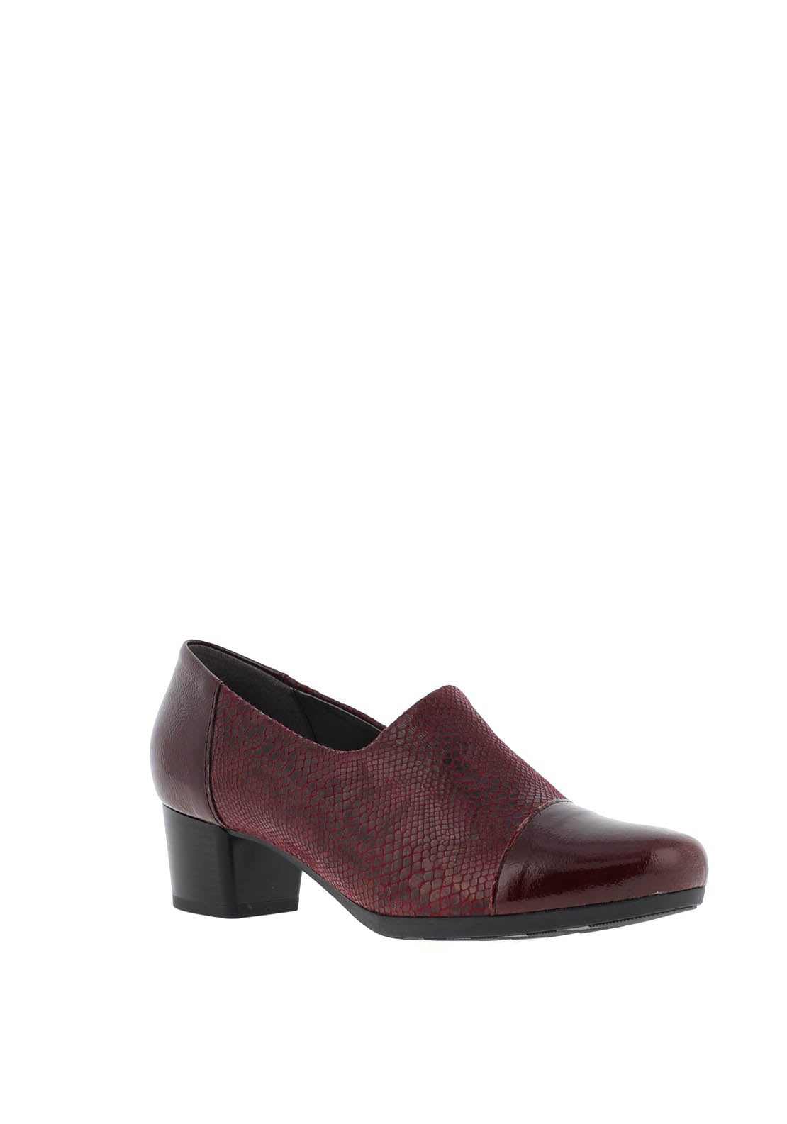 Dubarry Womens Jazzy Leather Block Heel Shoes, Burgundy