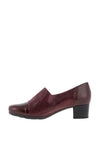 Dubarry Womens Jazzy Leather Block Heel Shoes, Burgundy