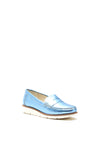 Dubarry Womens Leather Metallic Loafers, Blue