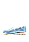 Dubarry Womens Leather Metallic Loafers, Blue