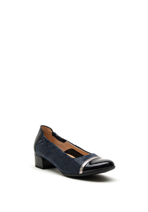 Dubarry Womens Jone Patent Leather E-Fitting Court Shoe, Navy