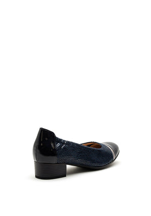 Dubarry Womens Jone Patent Leather E-Fitting Court Shoe, Navy