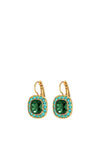 Dyrberg/Kern Celin Hook Earrings, Gold & Green