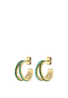 Dyrberg/Kern Twinnie Hoop Earrings, Gold & Green