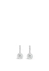 Absolute Jewellery Small Half Moon and Crystal Drop Earrings, Silver