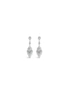 Absolute Silver Crystal Drop Stud Earrings
