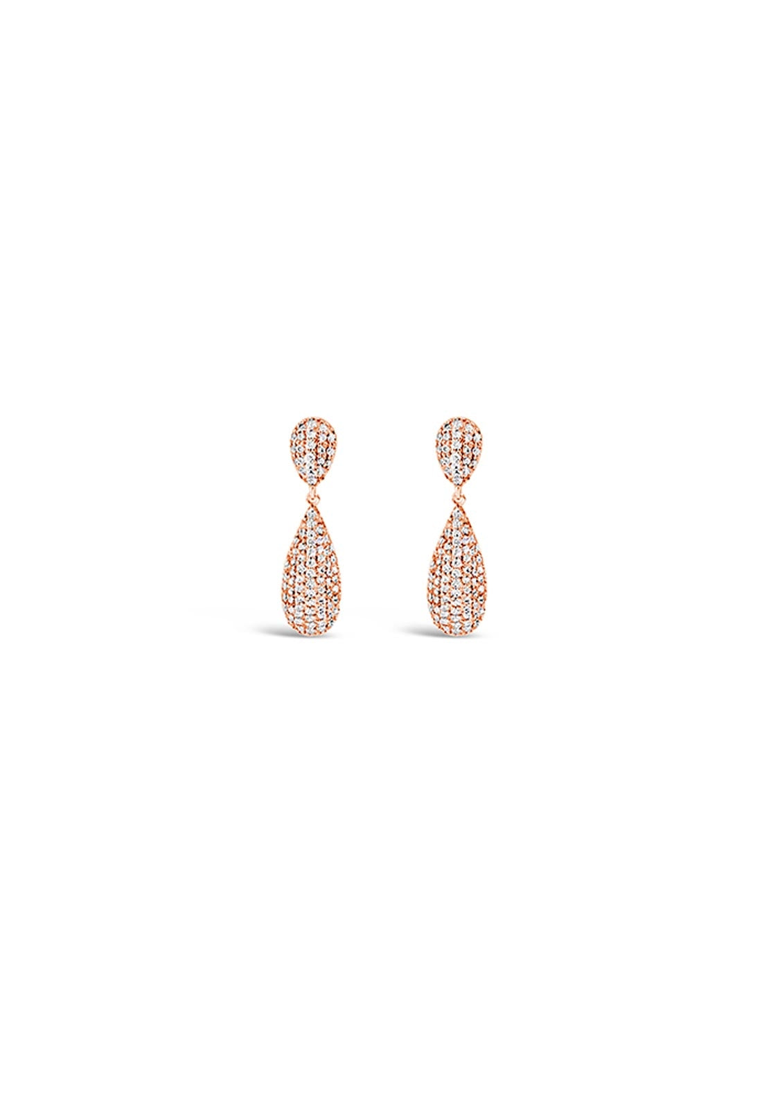 Absolute Embellished Rain Drop Stud Earrings, Rose Gold