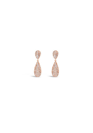 Absolute Embellished Rain Drop Stud Earrings, Rose Gold
