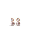 Absolute Pink Pearl Stud Earrings, Rose Gold