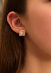 Absolute Nude Square Stud Earrings, Rose Gold