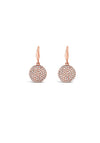 Absolute Embellished Round Drop Pendant Earrings, Rose Gold