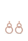 Absolute Double Circle Crystal Earrings, Rose Gold